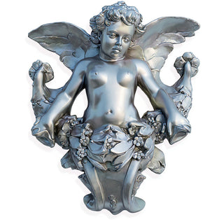 Angel Gliding, Looking Left Wall Piece - 34-inch - Silver finish