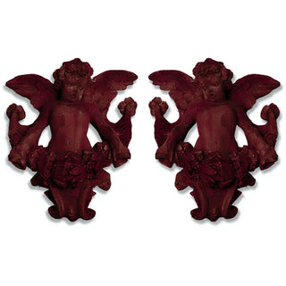 Gliding Angels, Left and Right Statue Set - 34-inch — Rust finish