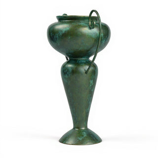 Abraham Urn with Iron Handle Planter - 36-inch — Green Bronze finish