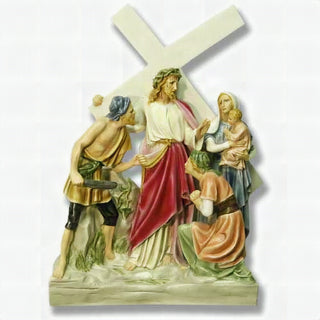 Jesus Meets Women/Jerusalem St Statue - 26-inch - Realistic Color - Hand-Painted