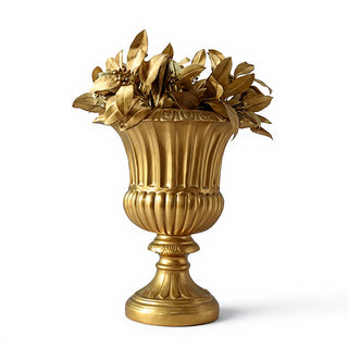 Fluted Urn Planter - 20-inch — Deep Gold finish