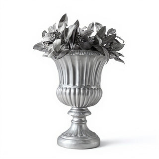 Fluted Urn Planter - 20-inch — Silver finish