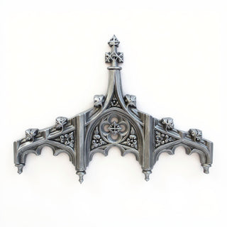 Chartres Tracery Header Wall Header — Aged Silver finish