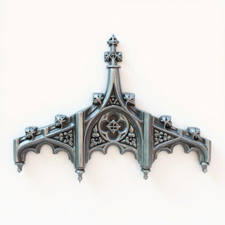 Chartres Tracery Header Wall Header — Antique Silver finish