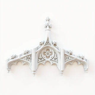 Chartres Tracery Header Wall Header — Flat White finish