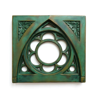 Oak Leaf Tracery Square Panel — Green Bronze finish