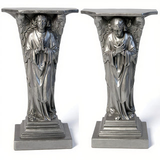 Devotion Angels Statue - 38-inch — Aged Silver finish
