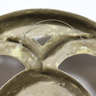 Fiberglass resin architectural panel in a four-lobed quatrefoil frame shape — detail view