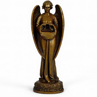 Angel with Basket Statue - 26-inch — Bronze finish