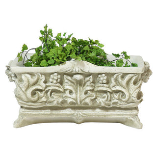Rounded fiberglass resin planter, 13 inches tall, shown in a plain finish. — alternate view