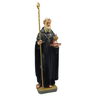 Saint Benedict 30-inch Statue - 30-inch - Realistic Color - Hand-Painted