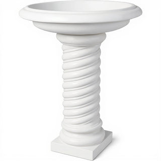 Twisted Birdbath - 30-inch — Flat White finish