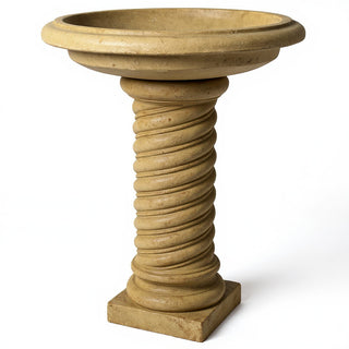 Twisted Birdbath - 30-inch — Gothic Stone finish