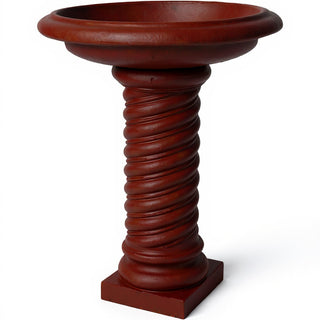 Twisted Birdbath - 30-inch — Rust finish