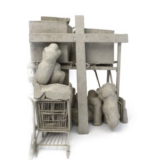 Cross with Wood Texture Wall Cross - 118-inch — Antique Stone finish
