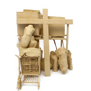 Cross with Wood Texture Wall Cross - 118-inch — Dusted Sand finish