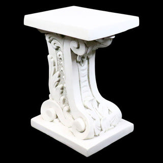 Fiberglass resin Antica pedestal with a molded base and cap, shown as a statue or urn stand. — alternate view