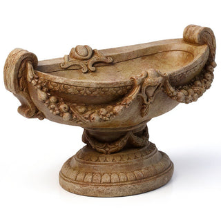 Addie Swag Urn Planter — Gothic Stone finish
