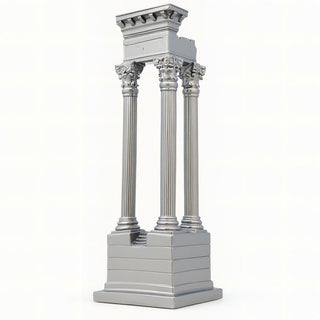 Ruin Corner Architectural Element - 24-inch — Silver finish