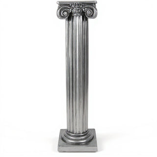 Ionic Column Pedestal - 25-inch — Antique Silver finish