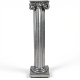 Ionic Column Pedestal - 29-inch — Antique Silver finish