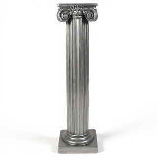 Ionic Column Pedestal - 39-inch — Aged Silver finish