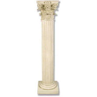 Tall slender Corinthian column in fiberglass resin, freestanding architectural piece. — alternate view