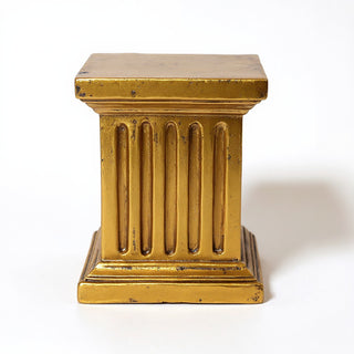 Square Fluted Column Pedestal - 16-inch — Antique Gold finish