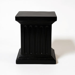 Square Fluted Column Pedestal - 16-inch — Flat Black finish
