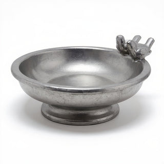 Finch Birdbath — Aged Silver finish