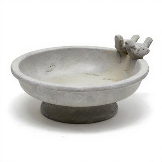 Finch Birdbath — Limestone finish