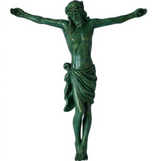 Great Oak Crucifix - 37-inch — Green Bronze finish