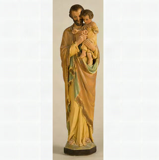 St Joseph & Child (Tars) Statue - 32-inch - Realistic Color - Hand-Painted