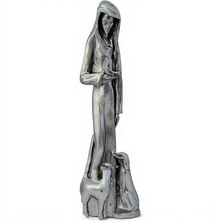 Saint Francis of Assisi Statue - 38-inch — Antique Silver finish