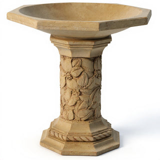 Turner Birdbath - 21-inch — Gothic Stone finish