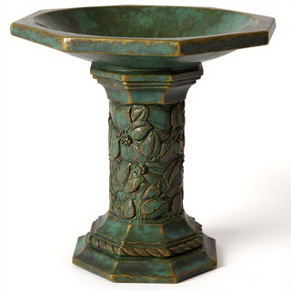 Turner Birdbath - 21-inch — Green Bronze finish