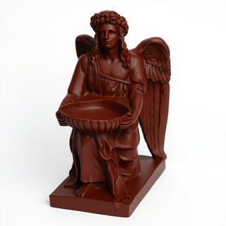 Angel With Dish Statue - 19-inch — Rust finish