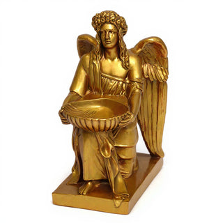 Angel with Dish Statue - 8-inch — Antique Gold finish