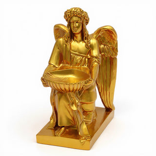 Angel with Dish Statue - 8-inch — Deep Gold finish