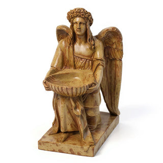 Angel with Dish Statue - 8-inch — Gothic Stone finish