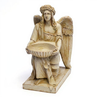 Angel with Dish Statue - 8-inch — Museum Terracotta finish