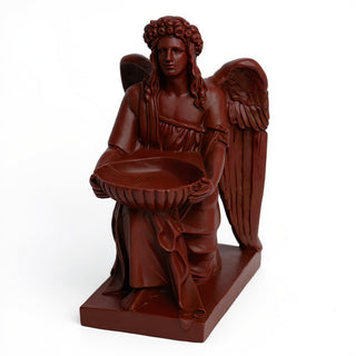 Angel with Dish Statue - 8-inch — Rust finish