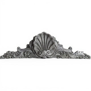 Scallop Over Door Architectural Accent — Aged Silver finish