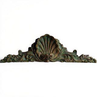 Scallop Over Door Architectural Accent — Green Bronze finish