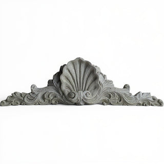 Scallop Over Door Architectural Accent — Old Stone finish