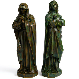 The Crucifixion with Mary and John — Green Bronze finish