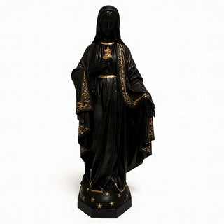 Mary with One Hand Outstretched Statue - 65-inch — Flat Black finish