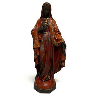 Mary with One Hand Outstretched Statue - 65-inch — Rust finish