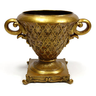 Crimson Urn Planter — Antique Gold finish
