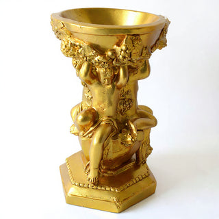 Capri Cherubs Bowl Planter - 16-inch — Deep Gold finish